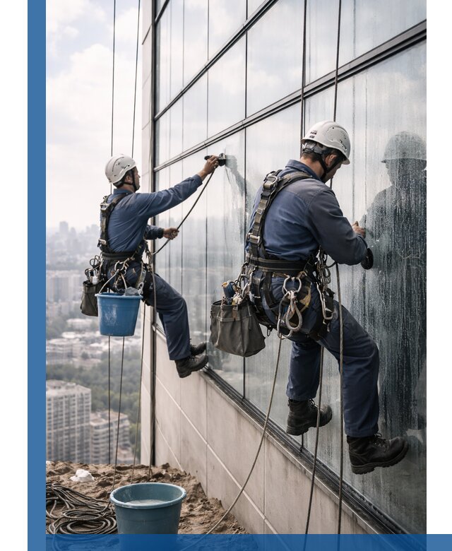 Профессиональная мойка фасадных окон альпинистами в Морозовске