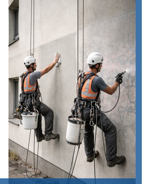 Антиграффити покрытие фасада в Морозовске от 616 р. | ВЫСОТНИК-Мрз