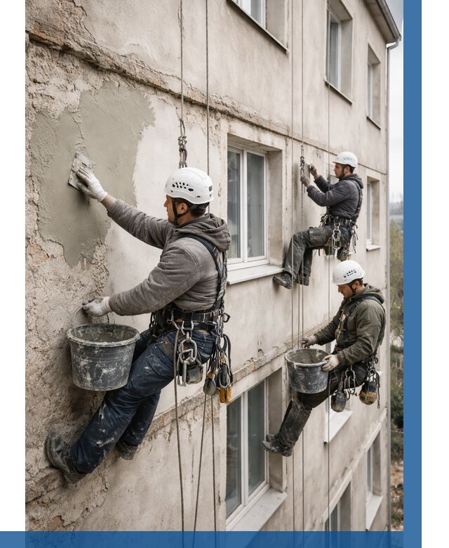 Ремонт штукатурного фасада в Морозовске от 770 р. под ключ | ВЫСОТНИК-Мрз