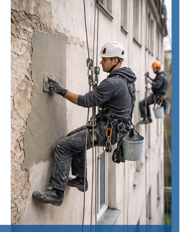 Восстановление штукатурки фасада в Морозовске от 1232 р. | ВЫСОТНИК-Мрз