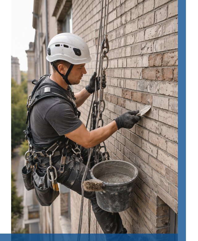 Ремонт кирпичной кладки фасада в Морозовске от 1848 р. | ВЫСОТНИК-Мрз