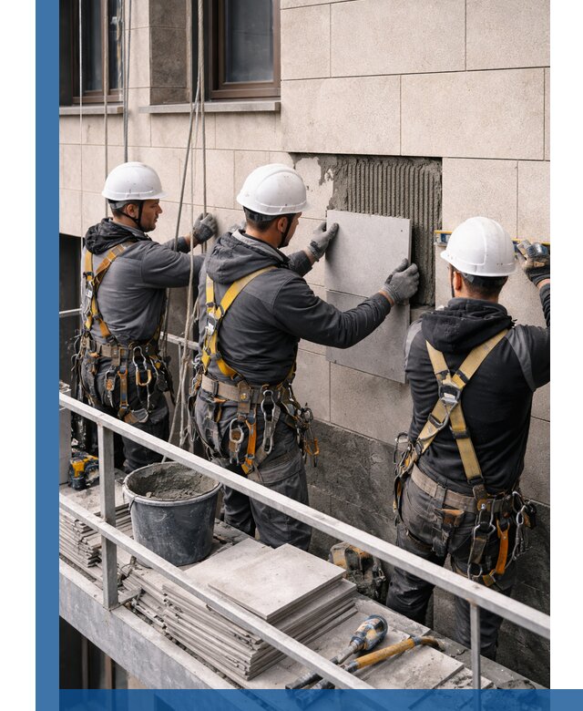 Ремонт облицовки фасада плиткой в Морозовске с гарантией