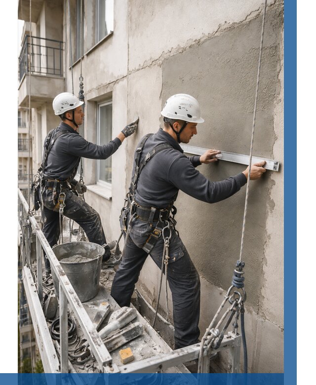 Штукатурка фасада на высоте в Морозовске от 924 р. | ВЫСОТНИК-Мрз