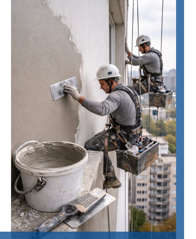 Шпаклевка фасада на высоте в Морозовске от 719 р. | ВЫСОТНИК-Мрз