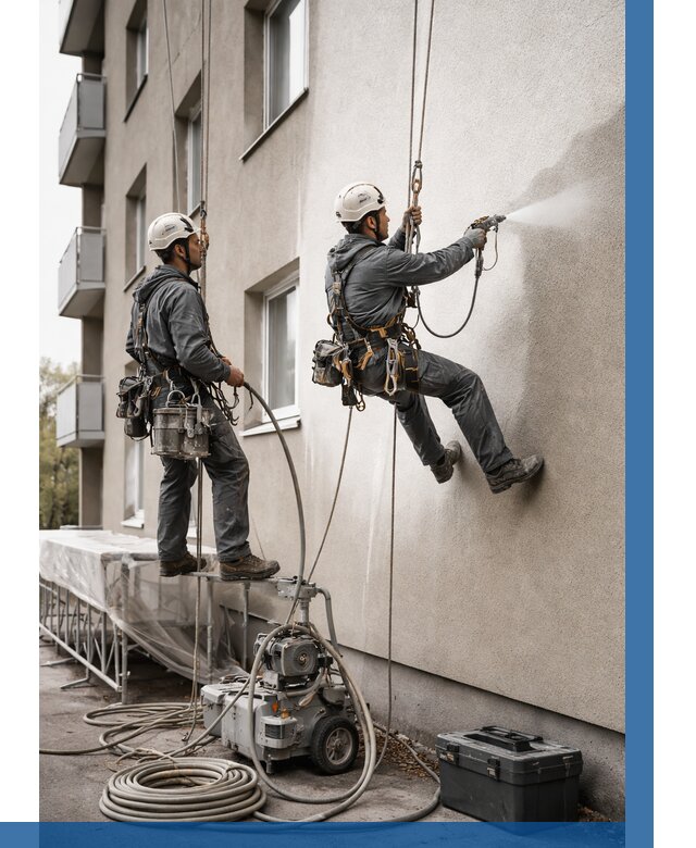 Безвоздушная покраска фасада в Морозовске от 226 р/м² | ВЫСОТНИК-Мрз