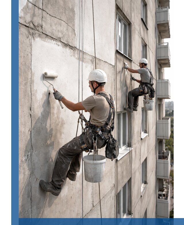 Покраска бетонного фасада в Морозовске для жилых и промышленных объектов