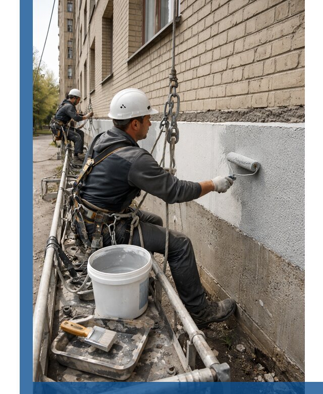 Окраска цоколя здания в Морозовске профессионально и надежно