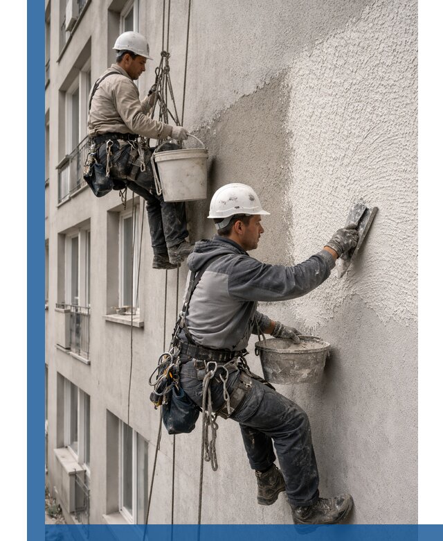 Нанесение декоративной штукатурки короед на фасад в Морозовске