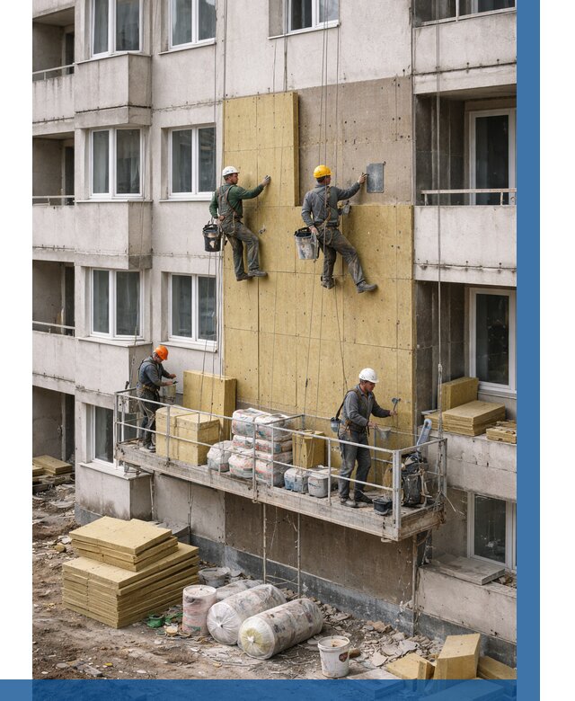 Утепление фасада минватой в Морозовске от 1540 р. | ВЫСОТНИК-Мрз