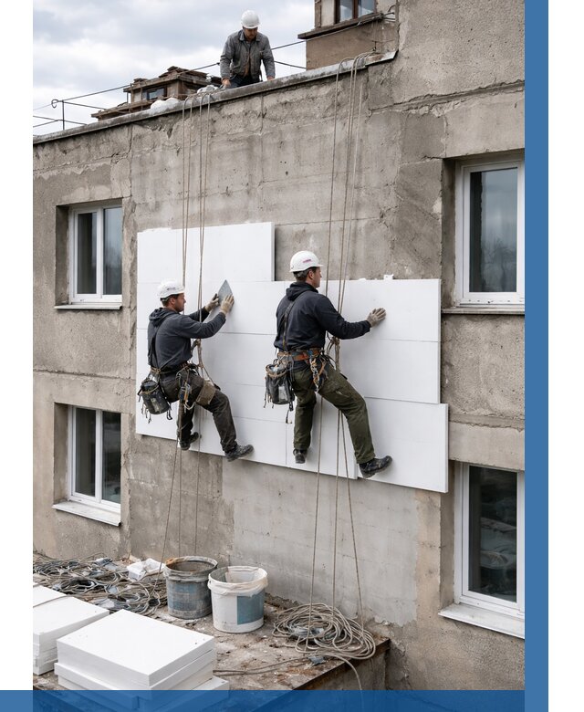 Утепление фасада пенополистиролом в Морозовске от 1848 р. | ВЫСОТНИК-Мрз