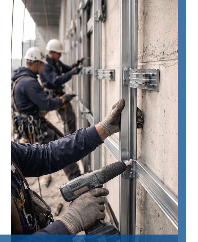 Монтаж подсистемы вентфасада в Морозовске от 873 р. | ВЫСОТНИК-Мрз