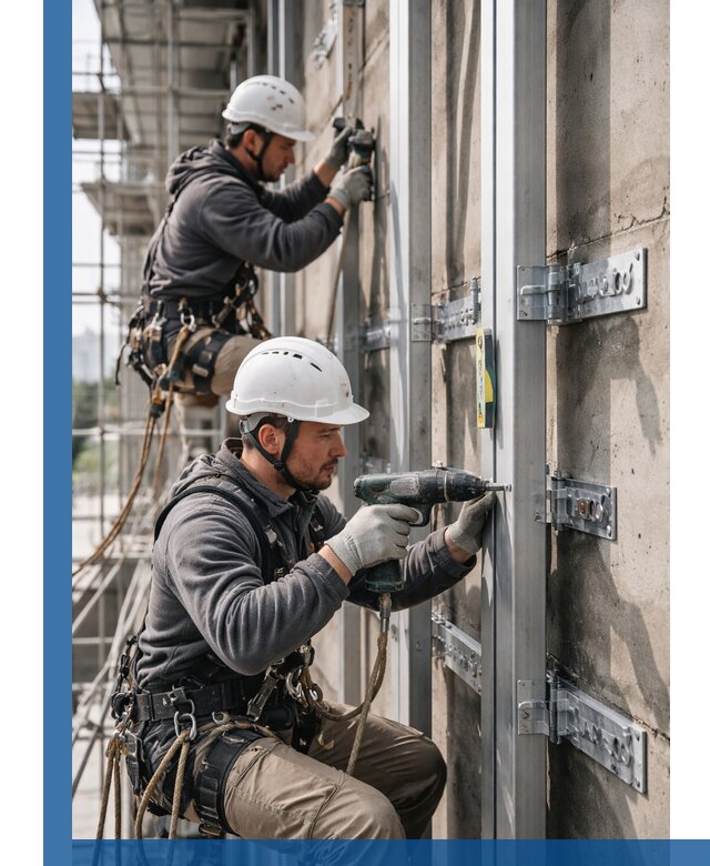 Монтаж и крепление подсистемы вентфасада в Морозовске