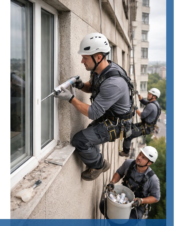 Герметизация оконных швов снаружи в Морозовске от 1540 р. | ВЫСОТНИК-Мрз