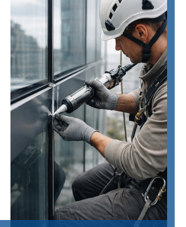 Герметизация стыков витража в Морозовске от 1232 р. | ВЫСОТНИК-Мрз