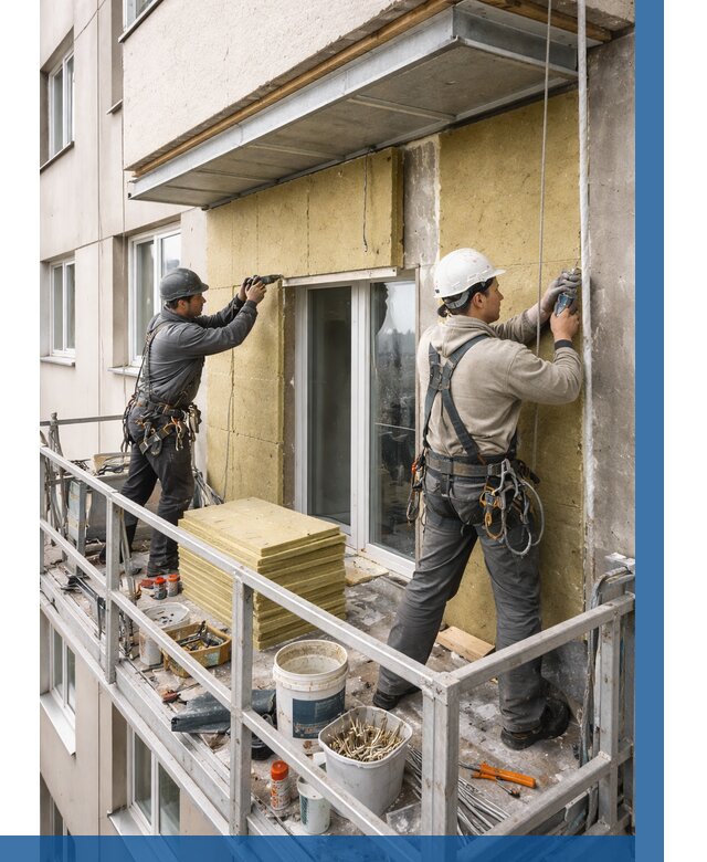 Утепление балкона снаружи в Морозовске от 1643 р. под ключ ВЫСОТНИК-Мрз