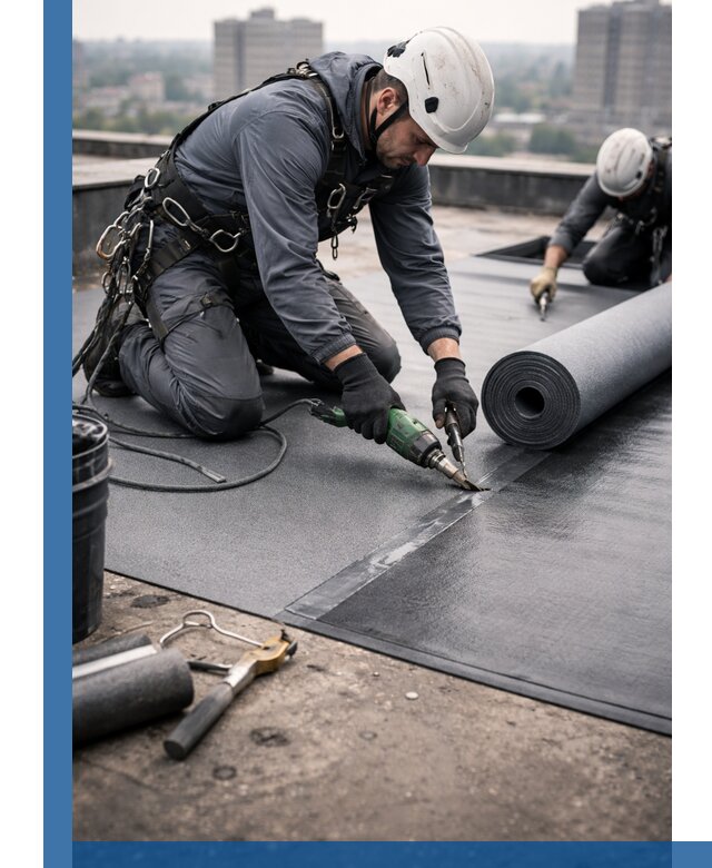 Ремонт мягкой кровли в Морозовске с выездом промальпинистов