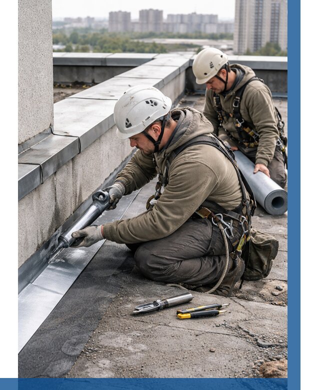 Ремонт кровельных примыканий в Морозовске от 1232 р. | ВЫСОТНИК-Мрз