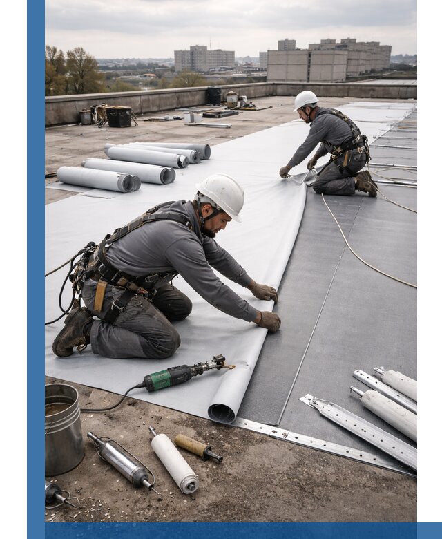 Монтаж мембранной кровли в Морозовске для промышленных зданий