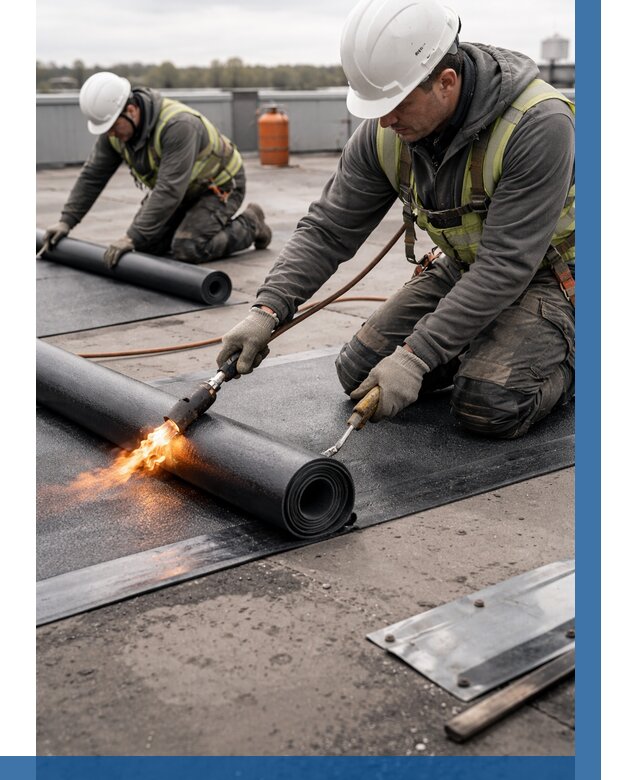 Монтаж наплавляемой кровли в Морозовске от 873 р. — ВЫСОТНИК-Мрз