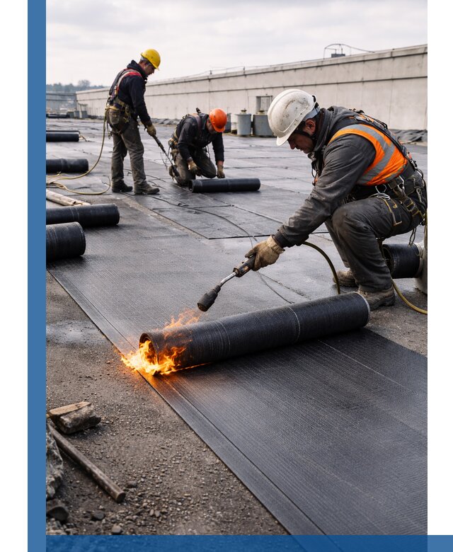 Монтаж наплавляемой кровли в Морозовске профессионально