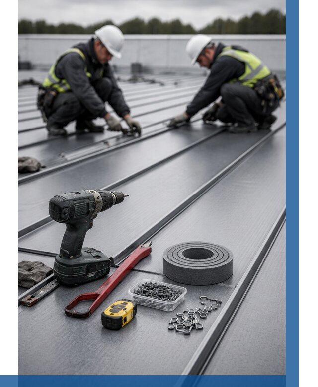 Монтаж фальцевой кровли в Морозовске от 1848 р. | ВЫСОТНИК-Мрз