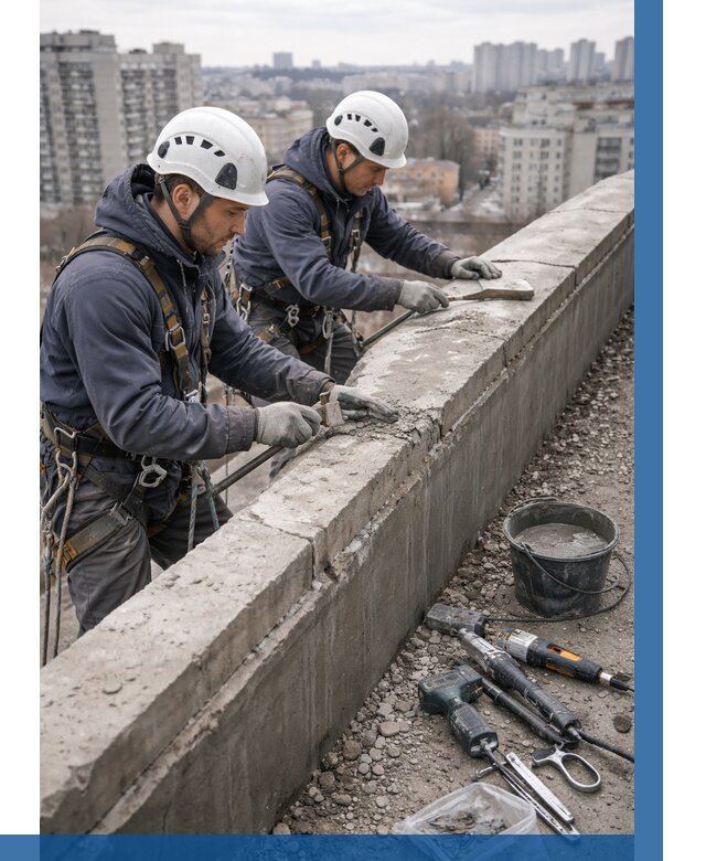 Ремонт парапета на кровле в Морозовске от 1540 р. | ВЫСОТНИК-Мрз