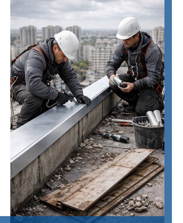 Замена парапетных крышек под ключ в Морозовске от 1232 р. | ВЫСОТНИК-Мрз