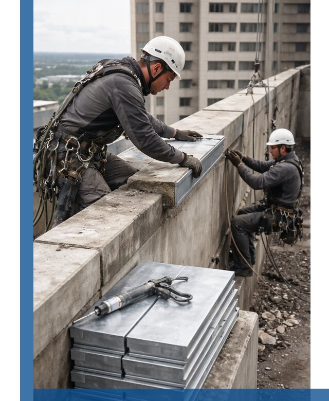 Замена парапетных крышек и установка новых в Морозовске