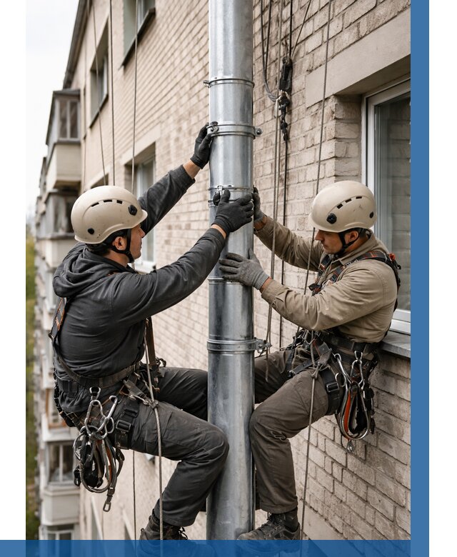 Замена водосточных труб в Морозовске от 6673 р. | ВЫСОТНИК-Мрз