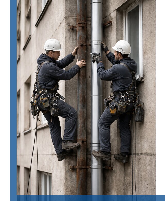 Замена водосточных труб в Морозовске: монтаж и демонтаж под ключ