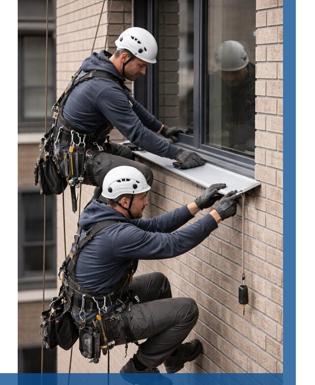 Монтаж оконных отливов под ключ в Морозовске от 3593 р. | ВЫСОТНИК-Мрз