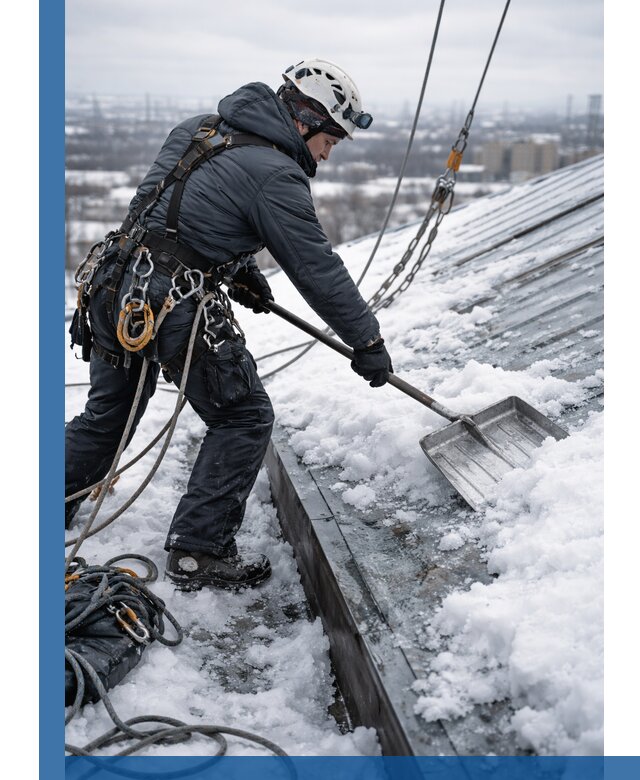 Профессиональная очистка кровли от снега и наледи в Морозовске