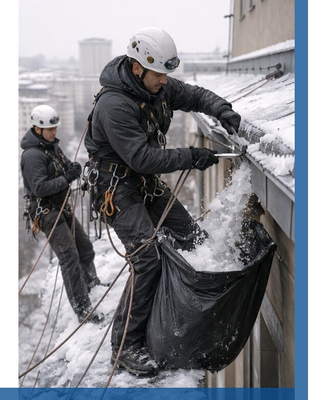 Аварийная очистка крыши в Морозовске под ключ от 308 р. | ВЫСОТНИК-Мрз