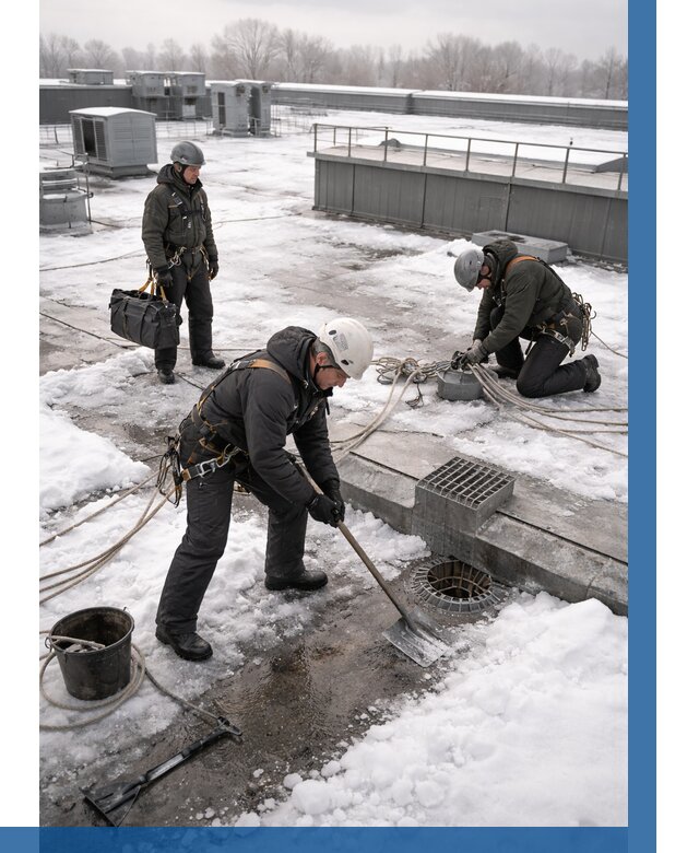 Абонентское обслуживание кровли зимой в Морозовске от 8213 р. | ВЫСОТНИК-Мрз