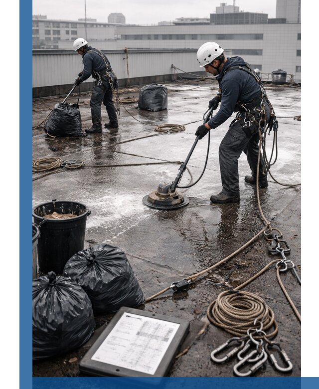 Плановая очистка кровли по графику в Морозовске для безопасности