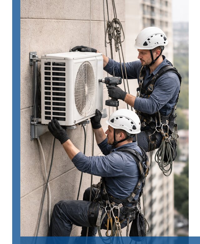 Монтаж внешнего блока кондиционера в Морозовске установка и крепление