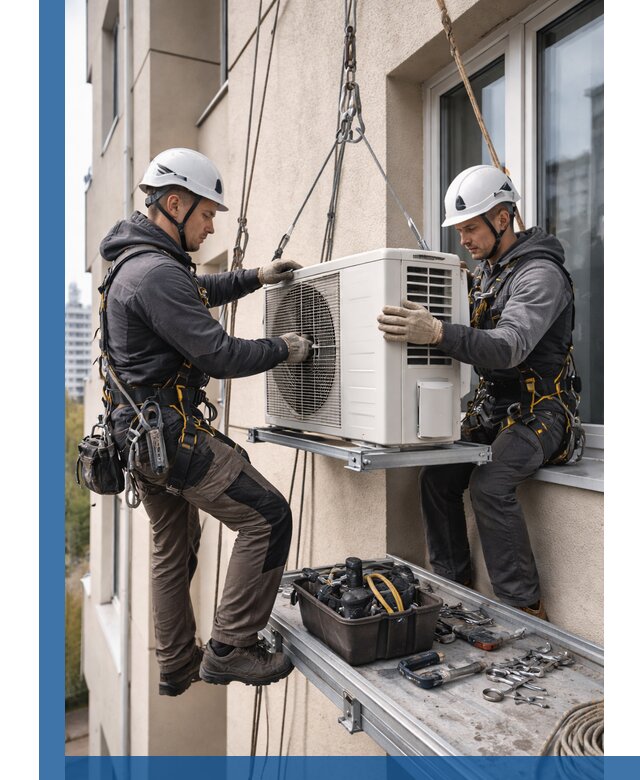 Перенос внешнего блока кондиционера в Морозовске с монтажом и крепежом