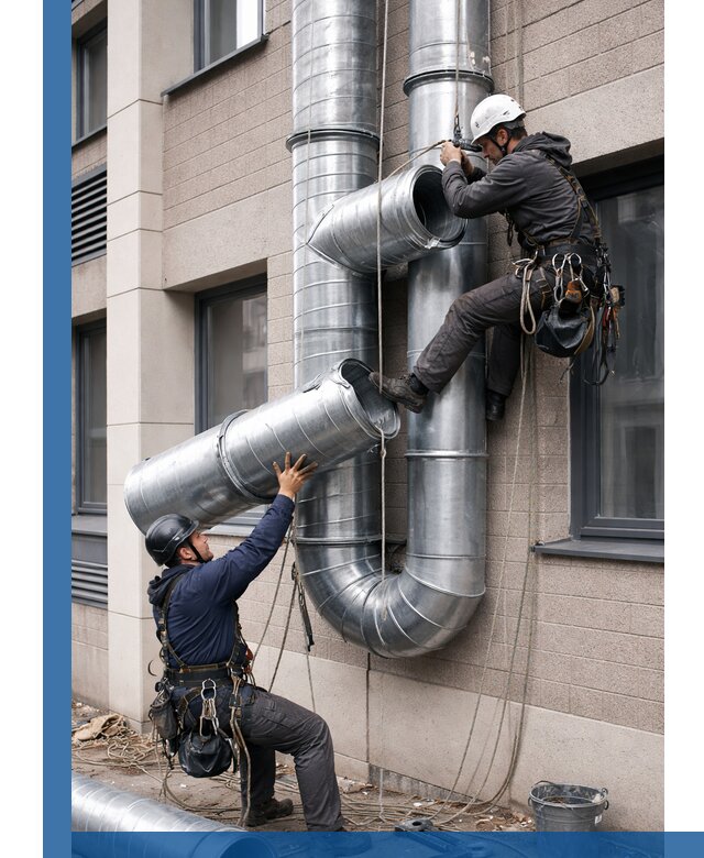 Монтаж фасадных воздуховодов в Морозовске с герметизацией и крепежом