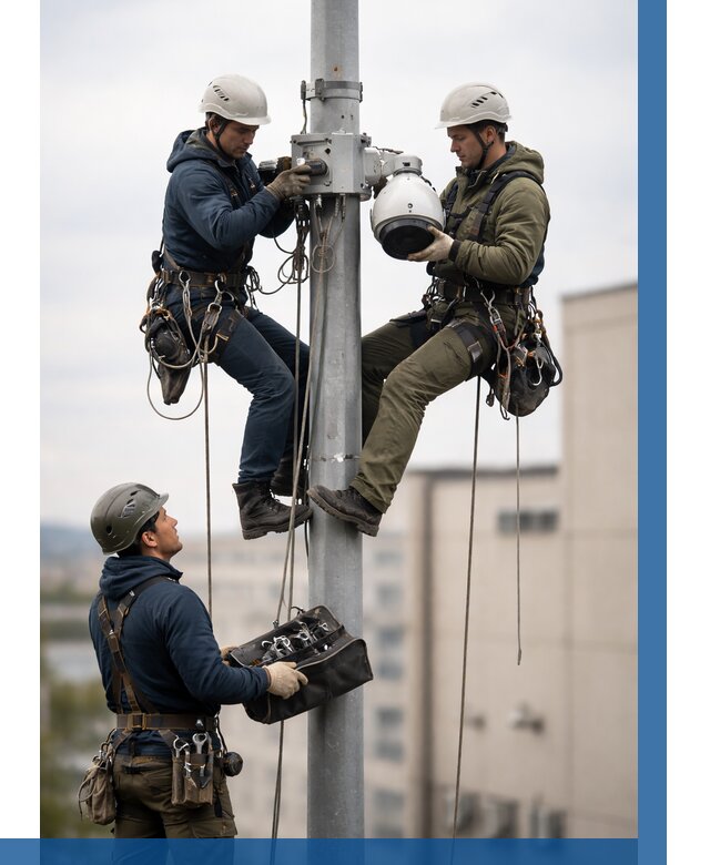 Установка видеокамер на мачте в Морозовске от 8726 р. | ВЫСОТНИК-Мрз