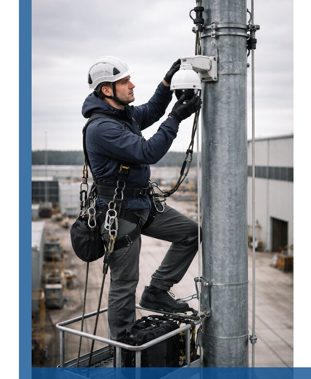 Профессиональная установка видеокамер на мачте в Морозовске