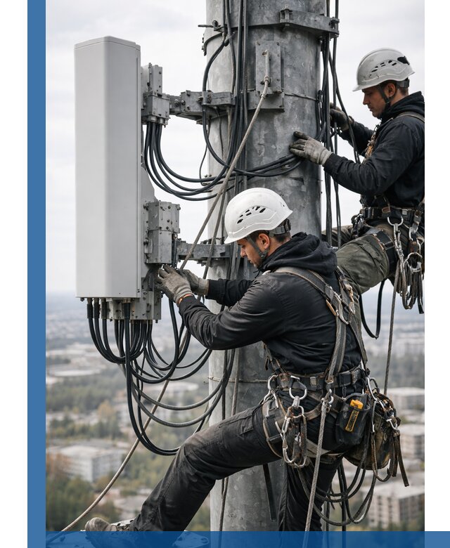 Монтаж оборудования связи на мачте в Морозовске с пусконаладкой