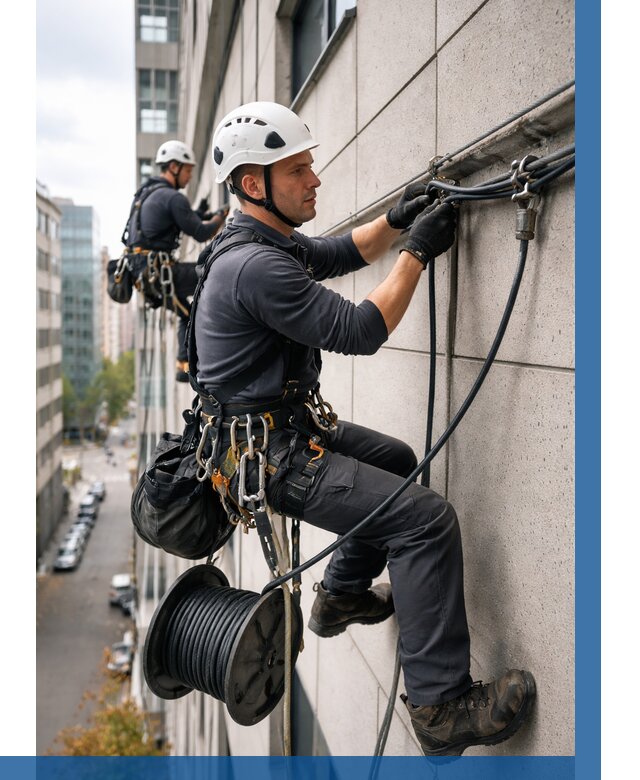 Прокладка кабеля по фасаду в Морозовске от 359 р. | ВЫСОТНИК-Мрз