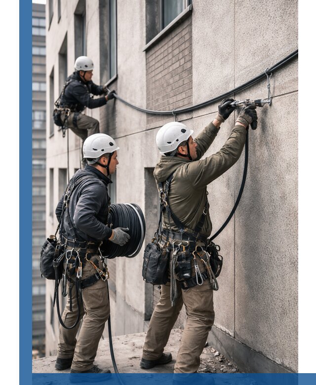 Прокладка кабеля по фасаду в Морозовске, профессиональный монтаж