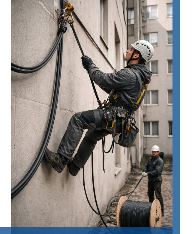 Протяжка кабеля питания на высоте в Морозовске от 462 р. | ВЫСОТНИК-Мрз