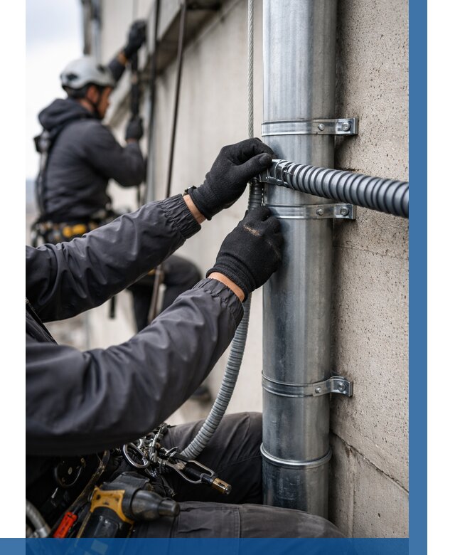 Монтаж гофры для кабеля в Морозовске от 308 р. | ВЫСОТНИК-Мрз