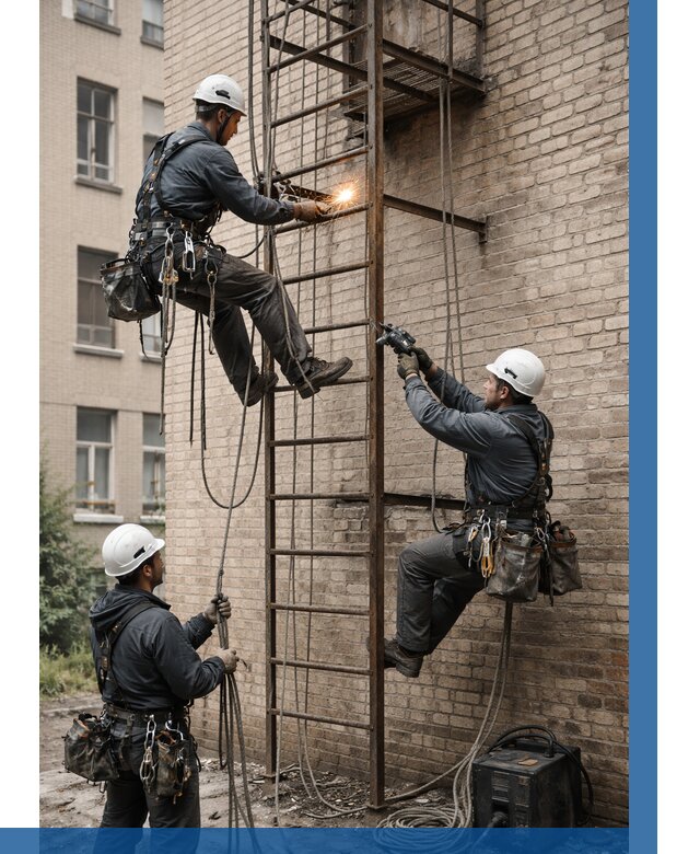 Ремонт пожарной лестницы в Морозовске от 7700 р. | ВЫСОТНИК-Мрз