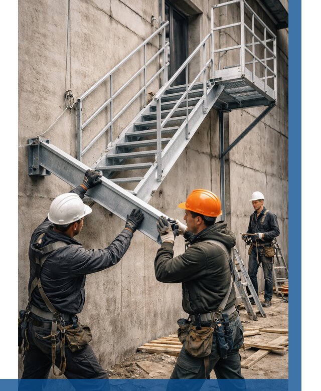 Монтаж металлических лестниц в Морозовске от 15399 р. | ВЫСОТНИК-Мрз