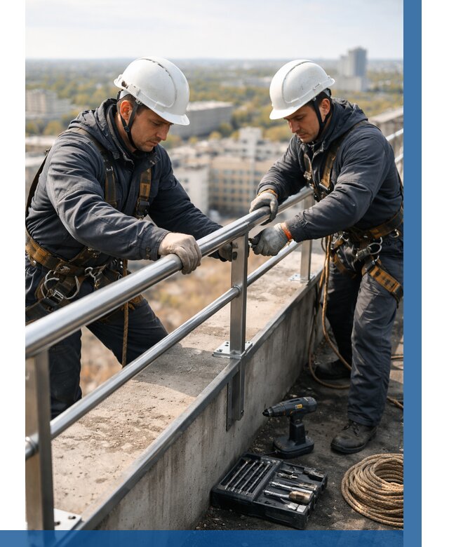 Монтаж перил на высоте в Морозовске от 2567 р. | ВЫСОТНИК-Мрз