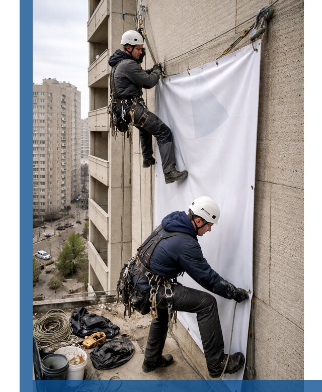 Профессиональный монтаж баннеров на фасаде в Морозовске
