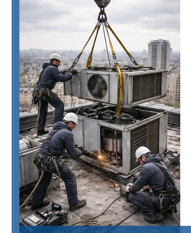 Демонтаж крышной установки в Морозовске любой сложности